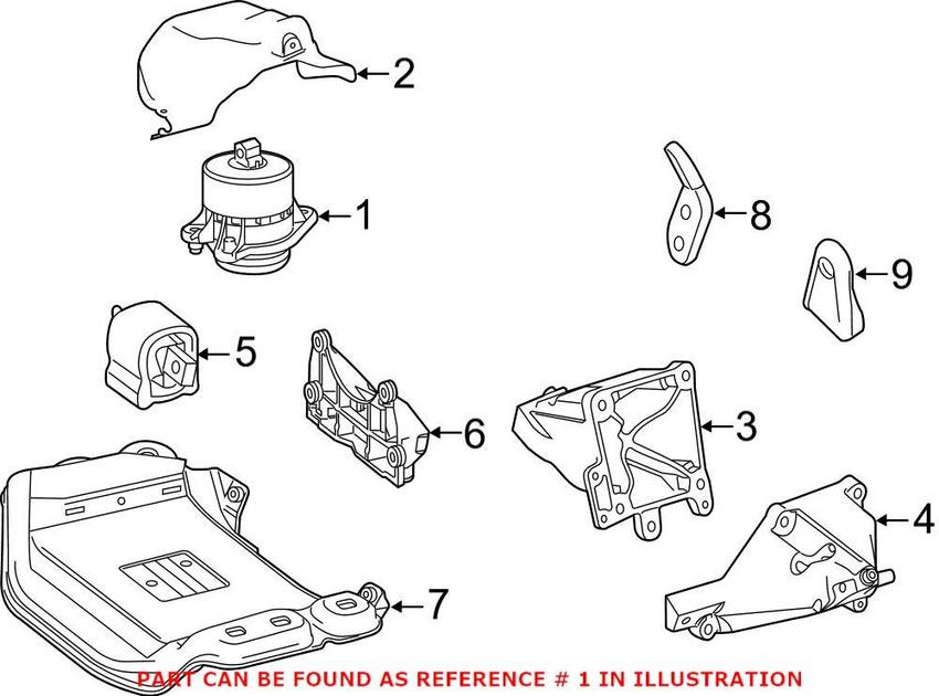 Mercedes Engine Mount - Driver Side 2222407517